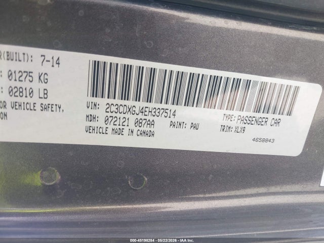 2C3CDXGJ4EH337514 Dodge Charger Srt8 Super Bee