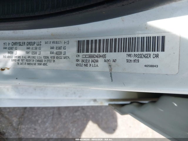45198288 :رقم المزاد ، 1C3CCBBB8DN694495 vin ، 2013 Chrysler 200 Touring مزاد بيع