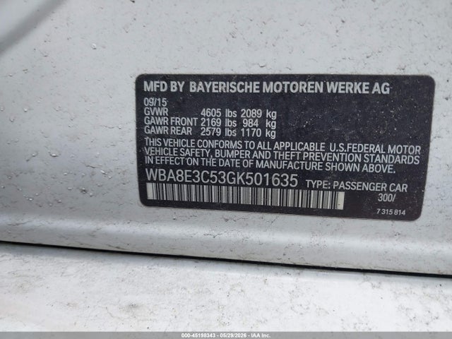 WBA8E3C53GK501635 BMW 328i Xdrive