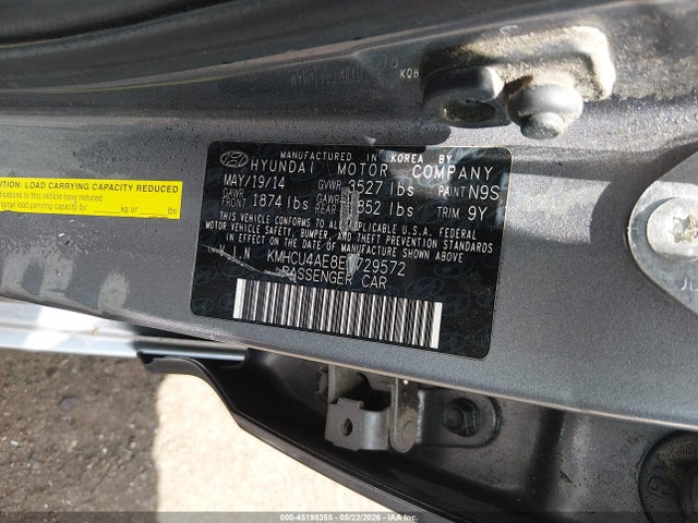 Aukcja sprzedaży 2014 Hyundai Accent Gls, vin: KMHCU4AE8EU729572, numer aukcji: 45198355