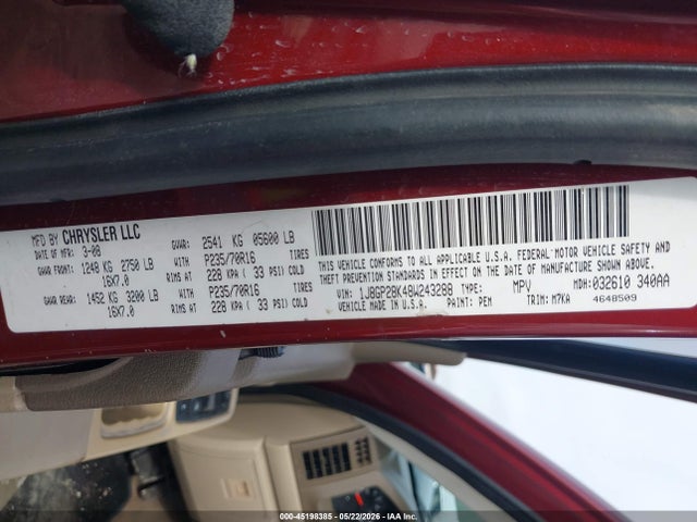 Aukcja sprzedaży 2008 Jeep Liberty Sport, vin: 1J8GP28K48W243288, numer aukcji: 45198385