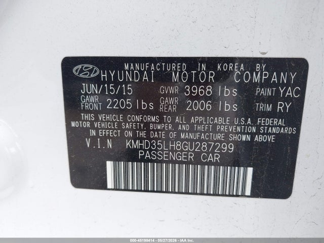 Продажа на аукционе авто 2016 Hyundai Elantra Gt, vin: KMHD35LH8GU287299, номер лота: 45198414