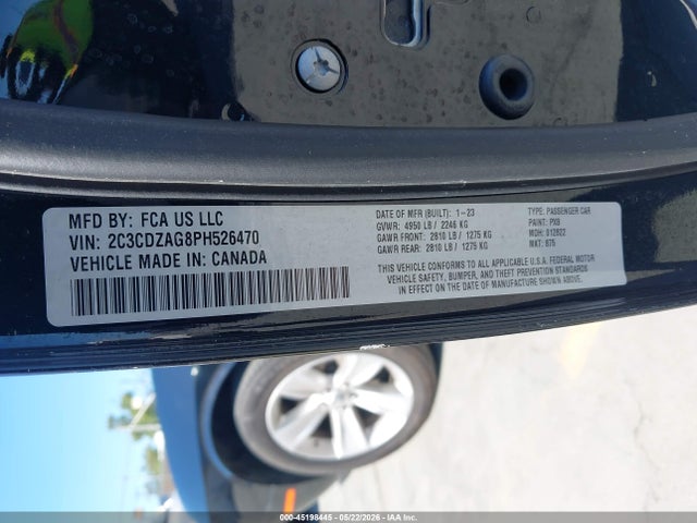 Dodge Challenger Sxt 2023 2C3CDZAG8PH526470 Image 9