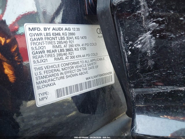 WA1LXAF70MD024259 Audi Q7 Premium Plus 55 Tfsi Quattro Tiptronic