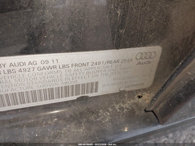 Aukcja sprzedaży 2012 Audi A4 2.0t Premium, vin: WAUBFAFL9CN010190, numer aukcji: 45198493