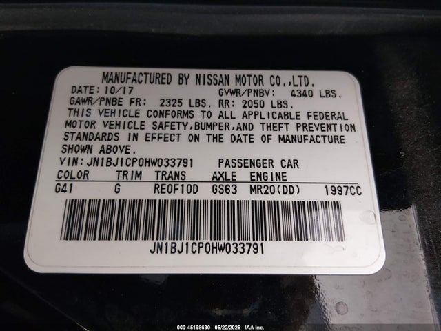 JN1BJ1CP0HW033791 Nissan Rogue Sport S