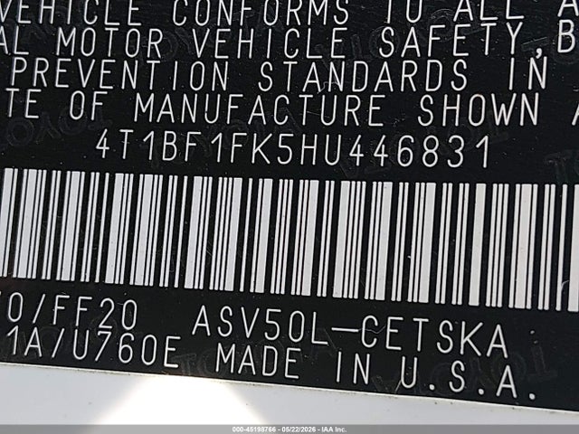 Toyota CAMRY SE 2017 4T1BF1FK5HU446831 Image 9