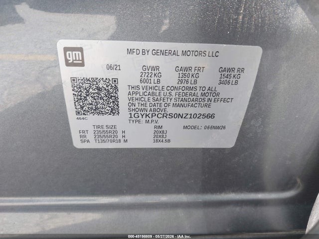 1GYKPCRS0NZ102566 Cadillac Xt6 Fwd Premium Luxury