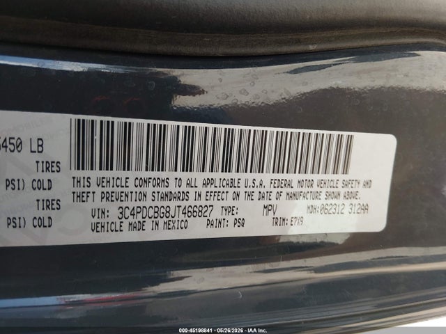 Dodge Journey Sxt 2018 3C4PDCBG8JT466827 Image 9