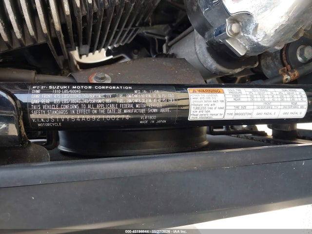 Продаж на аукціоні авто 2009 Suzuki Vlr1800, vin: JS1VY54A692100274, номер лоту: 45198844