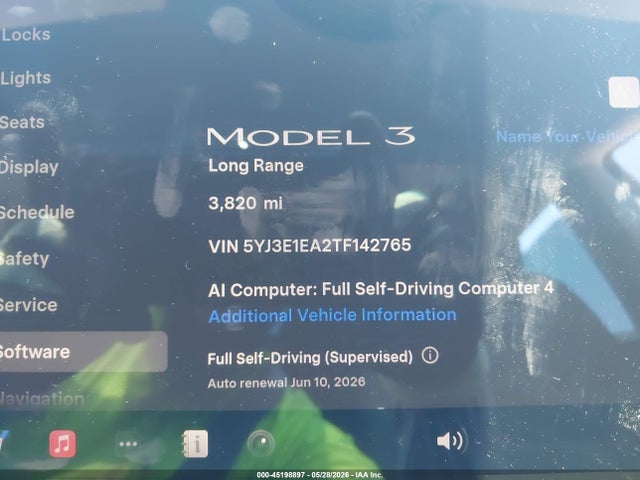 Продаж на аукціоні авто 2026 Tesla Model 3 Premium Rear-wheel Drive/rear-wheel Drive, vin: 5YJ3E1EA2TF142765, номер лоту: 45198897