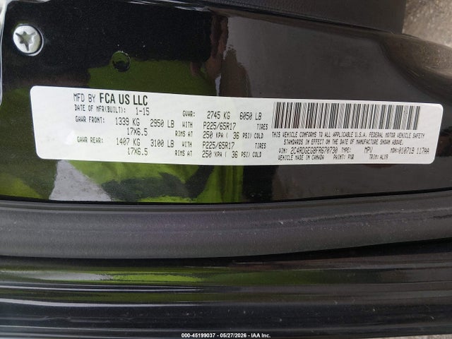 2015 Dodge Grand Caravan R/t მანქანა იყიდება აუქციონზე, vin: 2C4RDGEG8FR670730, აუქციონის ნომერი: 45199037