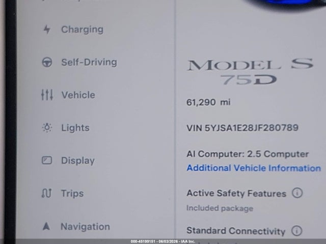 Tesla Model S 100d/75d/p100d 2018 5YJSA1E28JF280789 Image 14