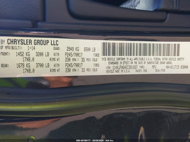 Продажа на аукционе авто 2014 Jeep Grand Cherokee Laredo, vin: 1C4RJFAG4EC391937, номер лота: 45199177