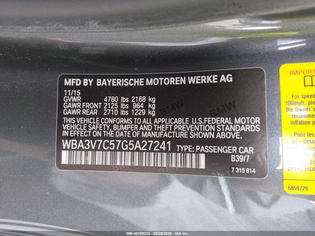 Aukcja sprzedaży 2016 Bmw 428i, vin: WBA3V7C57G5A27241, numer aukcji: 45199224