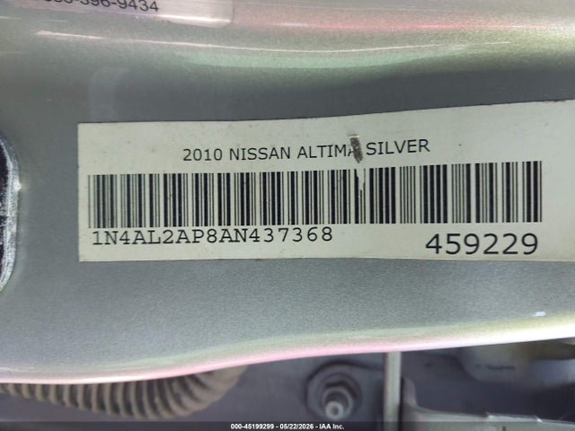 Продаж на аукціоні авто 2010 Nissan Altima 2.5 S, vin: 1N4AL2AP8AN437368, номер лоту: 45199299