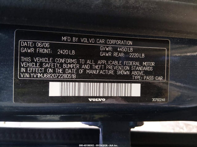 Продаж на аукціоні авто 2007 Volvo V50 T5, vin: YV1MJ682072280518, номер лоту: 45199302
