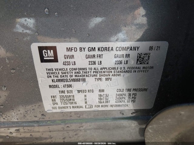 Aukcja sprzedaży 2022 Buick Encore Gx Fwd Select, vin: KL4MMDSL5NB068188, numer aukcji: 45199305