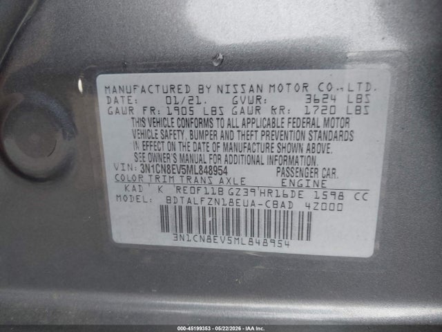Nissan Versa Sv Xtronic Cvt 2021 3N1CN8EV5ML848954 Image 9