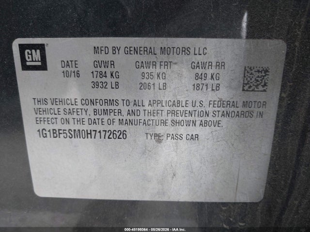 Chevrolet Cruze Premier Auto 2017 1G1BF5SM0H7172626 Image 9