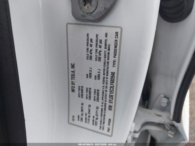 Tesla Model 3 Performance Dual Motor All-wheel Drive 2020 5YJ3E1EC3LF602646 Image 9