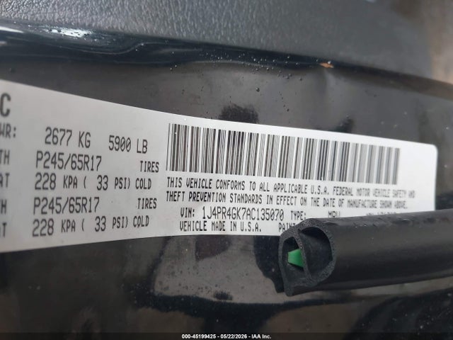 Продаж на аукціоні авто 2010 Jeep Grand Cherokee Laredo, vin: 1J4PR4GK7AC135070, номер лоту: 45199425