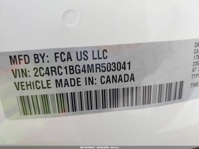 2C4RC1BG4MR503041 Chrysler Pacifica Touring L