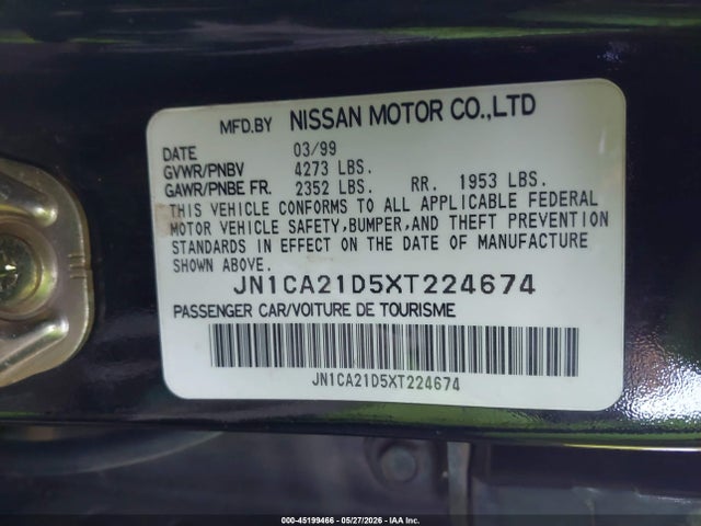 Продаж на аукціоні авто 1999 Nissan Maxima Gle/gxe/se/se-l, vin: JN1CA21D5XT224674, номер лоту: 45199466