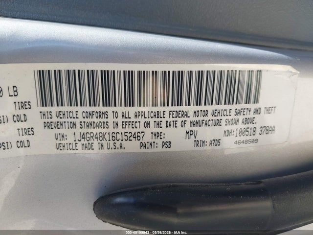 Auction sale of the 2006 Jeep Grand Cherokee Laredo, vin: 1J4GR48K16C152467, lot number: 45199543
