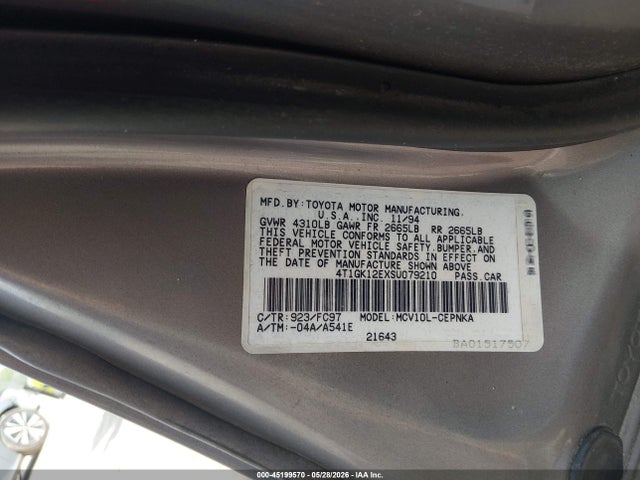 Aukcja sprzedaży 1995 Toyota Camry Le, vin: 4T1GK12EXSU079210, numer aukcji: 45199570