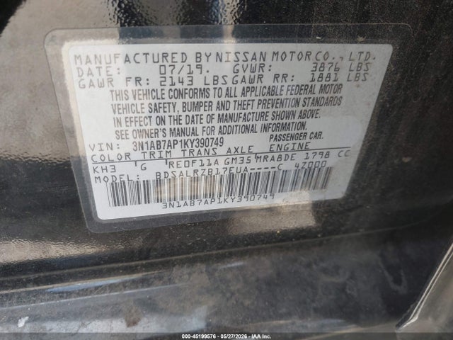 Nissan SENTRA SR 2019 3N1AB7AP1KY390749 Image 9
