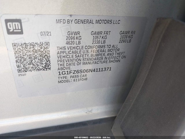 Продажа на аукционе авто 2022 Chevrolet Bolt Euv Fwd Premier, vin: 1G1FZ6S06N4111371, номер лота: 45199602