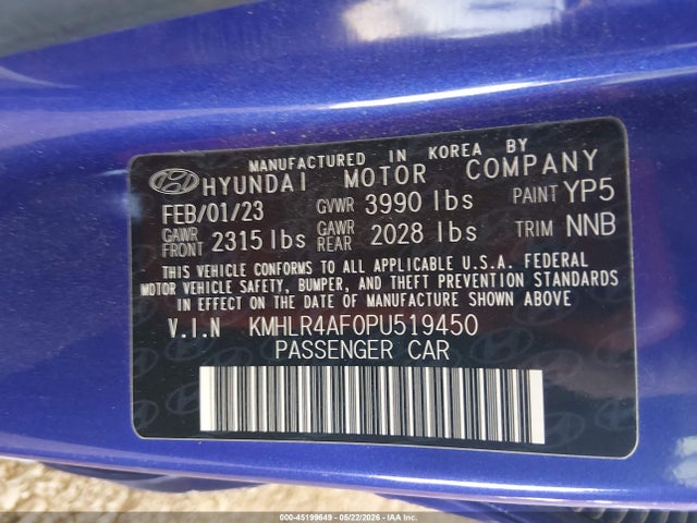 Aukcja sprzedaży 2023 Hyundai Elantra N Line, vin: KMHLR4AF0PU519450, numer aukcji: 45199649
