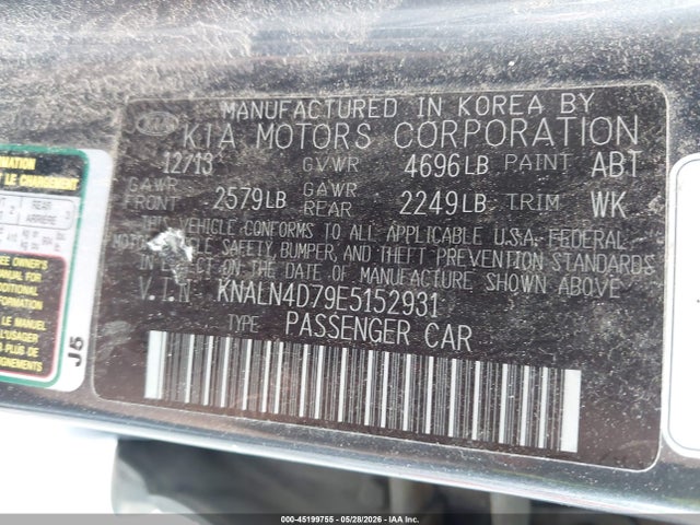 Aukcja sprzedaży 2014 Kia Cadenza Premium, vin: KNALN4D79E5152931, numer aukcji: 45199755