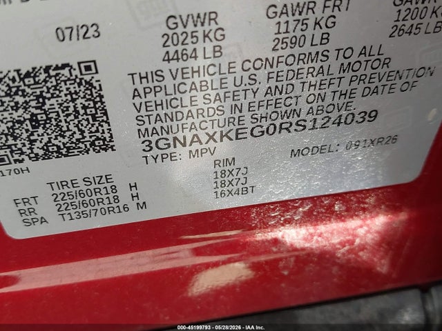 3GNAXKEG0RS124039 Chevrolet Equinox Fwd Lt