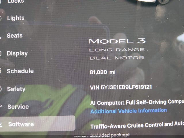 Tesla Model 3 Long Range Dual Motor All-wheel Drive 2020 5YJ3E1EB9LF619121 Image 14