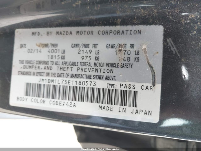 JM1BM1L75E1180573 Mazda Mazda3 I Touring