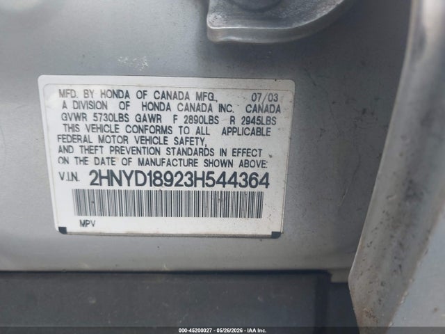 Продаж на аукціоні авто 2003 Acura Mdx, vin: 2HNYD18923H544364, номер лоту: 45200027