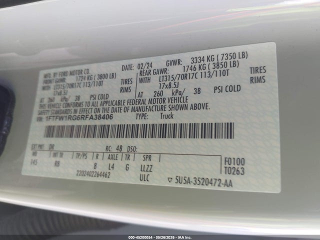 Ford F-150 Raptor 2024 1FTFW1RG6RFA38406 Image 9