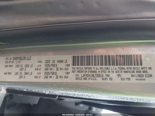 Продажа на аукционе авто 2008 Jeep Wrangler X, vin: 1J4FA24128L555610, номер лота: 45200082