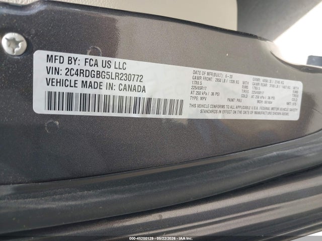 Dodge Grand Caravan Se 2020 2C4RDGBG5LR230772 Image 9