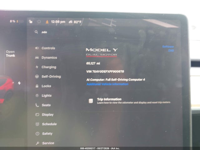 Tesla Model Y Performance Dual Motor All-wheel Drive 2023 7SAYGDEFXPF900678 Image 7