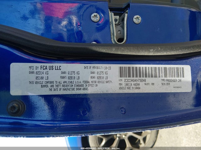 Продаж на аукціоні авто 2019 Chrysler 300 Touring, vin: 2C3CCAAG4KH736948, номер лоту: 45200282