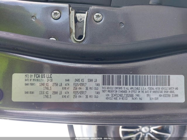 Aukcja sprzedaży 2018 Dodge Journey Se, vin: 3C4PDCAB2JT352666, numer aukcji: 45200285