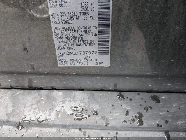 Nissan Rogue Sl 2019 5N1AT2MV1KC787972 Image 9