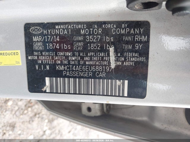 Aukcja sprzedaży 2014 Hyundai Accent Gls, vin: KMHCT4AE6EU688197, numer aukcji: 45200313