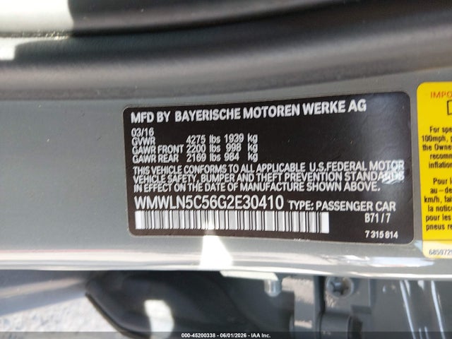 Продаж на аукціоні авто 2016 Mini Clubman Cooper, vin: WMWLN5C56G2E30410, номер лоту: 45200338