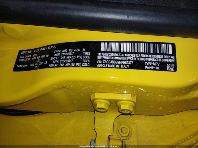 ZACCJBBB9HPE89377 Jeep Renegade Latitude 4x4