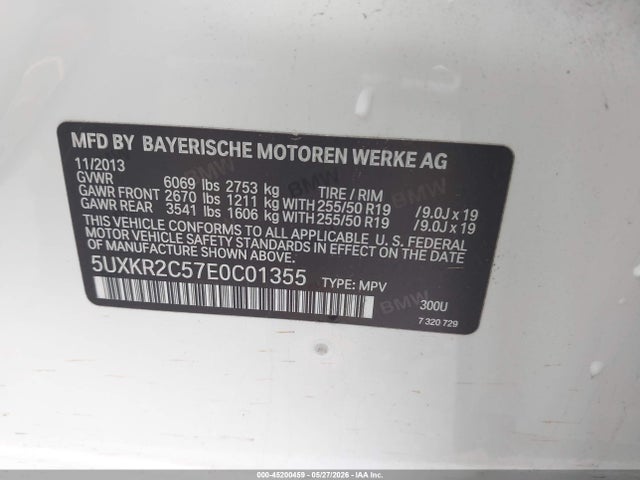 Aukcja sprzedaży 2014 Bmw X5 Sdrive35i, vin: 5UXKR2C57E0C01355, numer aukcji: 45200459