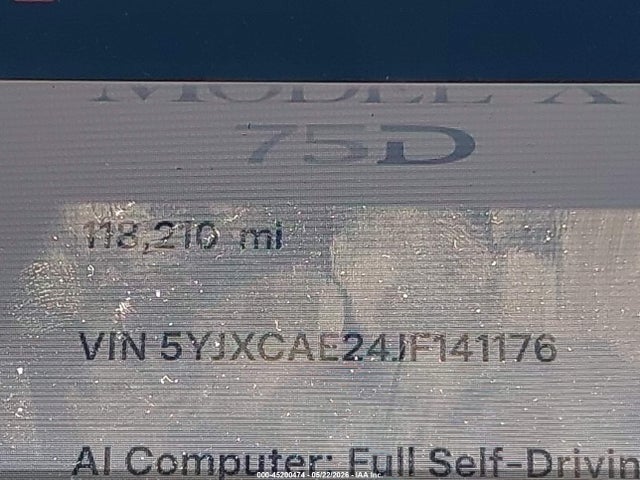 5YJXCAE24JF141176 Tesla Model X 100d/75d/p100d